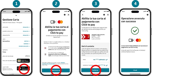 come attivare il sevizio click to pay mastercard